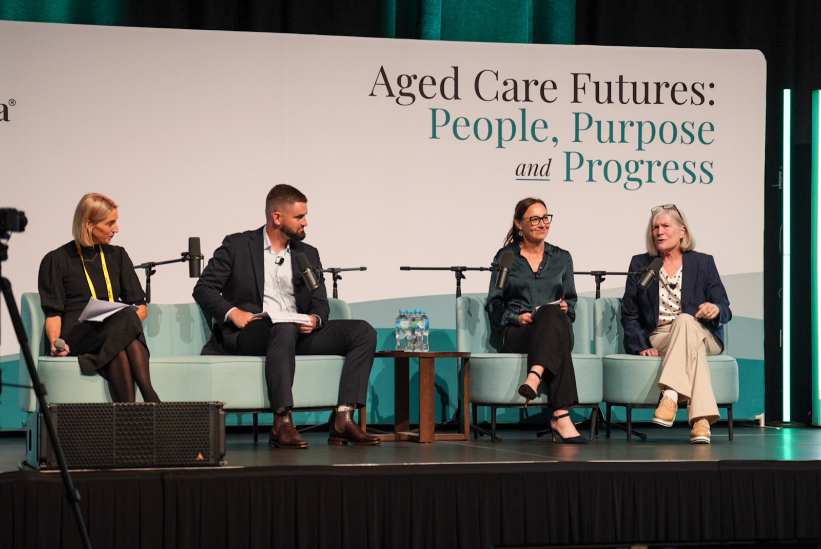 Dane Mitchell and Rose Plater hosting the Aged Care Futures panel at the Ageing Australia QLD State Conference 2026